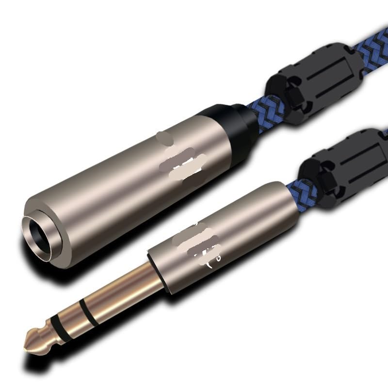 Audio Cable Stereo Male 6.35mm to 6.35mm Female Extension Cable 1/4" Jack(Blue,5m)