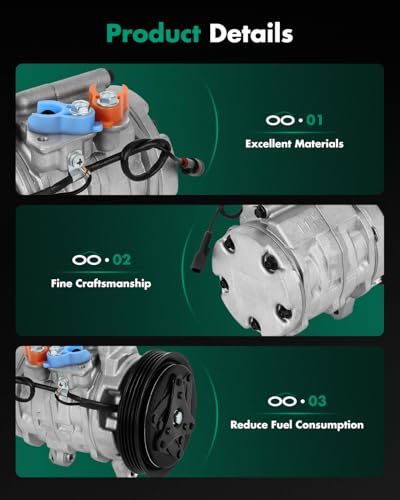 Image of SCITOO AC Compressor for Chevrolet for Tracker 1.6L 1999-2002 | Fast Cooling, Ultra Low Noise (≤72 dB)Air Conditioner Compressor with Clutch, Easy Installation, 12496468 9520067D10