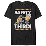 Despicable Me Men's Minions Safety Third T-Shirt - Black - 3X Large