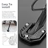 Motorcycle Kickstand Pad, Aluminum Alloy Side Stand Foot Enlarger, Anti-sink Side Stand Extension Plate, Universal Motorcycle Support Accessory (Black)