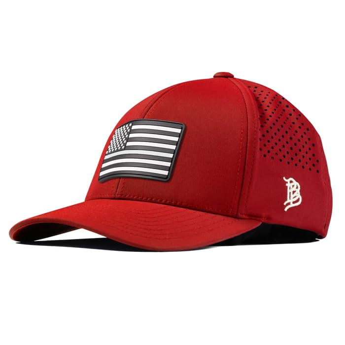 Image of Branded Bills Vintage Old Glory PVC Red Curved Performance, Adjustable Velcro, Lightweight, Comfortable Baseball Cap