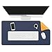 Produktbild MoKo Schreibtischunterlage, 80x40cm PU Leder Laptop Tischunterlage Doppelseitig Erweitert Office Mauspad rutschfest Tastaturmausmatte Ledertischpad Wasserdicht Schutz für Büro Zuhause, Blau/Gelb