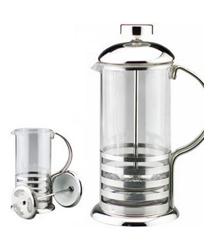 Kabalo 800ml Large Stainless Steel Glass Cafetiere French Filter Modern Coffee and Tea Press Plunger