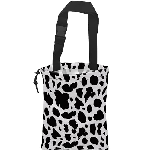 Image of Car Trash Bag Cow Texture Car Garbage Bag Hanging Car Trash Can for Back Seat with Drawstring, Waterproof Garbage Bags for Accessories Vehicle Travelling Camping Outdoor