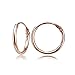 Rose Gold Flashed Sterling Silver Tiny Small Endless 10mm Round Unisex Hoop Earrings