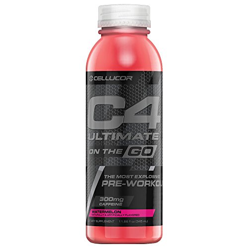 Cellucor C4 Ultimate On The Go Zero Sugar Pre Workout Drink, Energy Drink + Beta Alanine, Watermelon, 11.66 Fl Oz (Pack of 12)