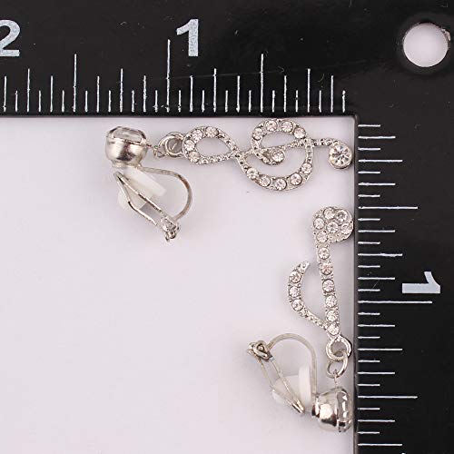 Musical Note Clip on Earrings Fashion Cute Rhinestone No Pierced Earrings Jewelry Gift4