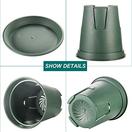 Ehwine Plant Pots, 12Pack 7 Inch Planters For Indoor Plants, Plastic Planters With Drainage Hole And Tray, Flower Pots Indoor Plant Pots For Patio Garden Home Office Flowers Succulents #TOP1