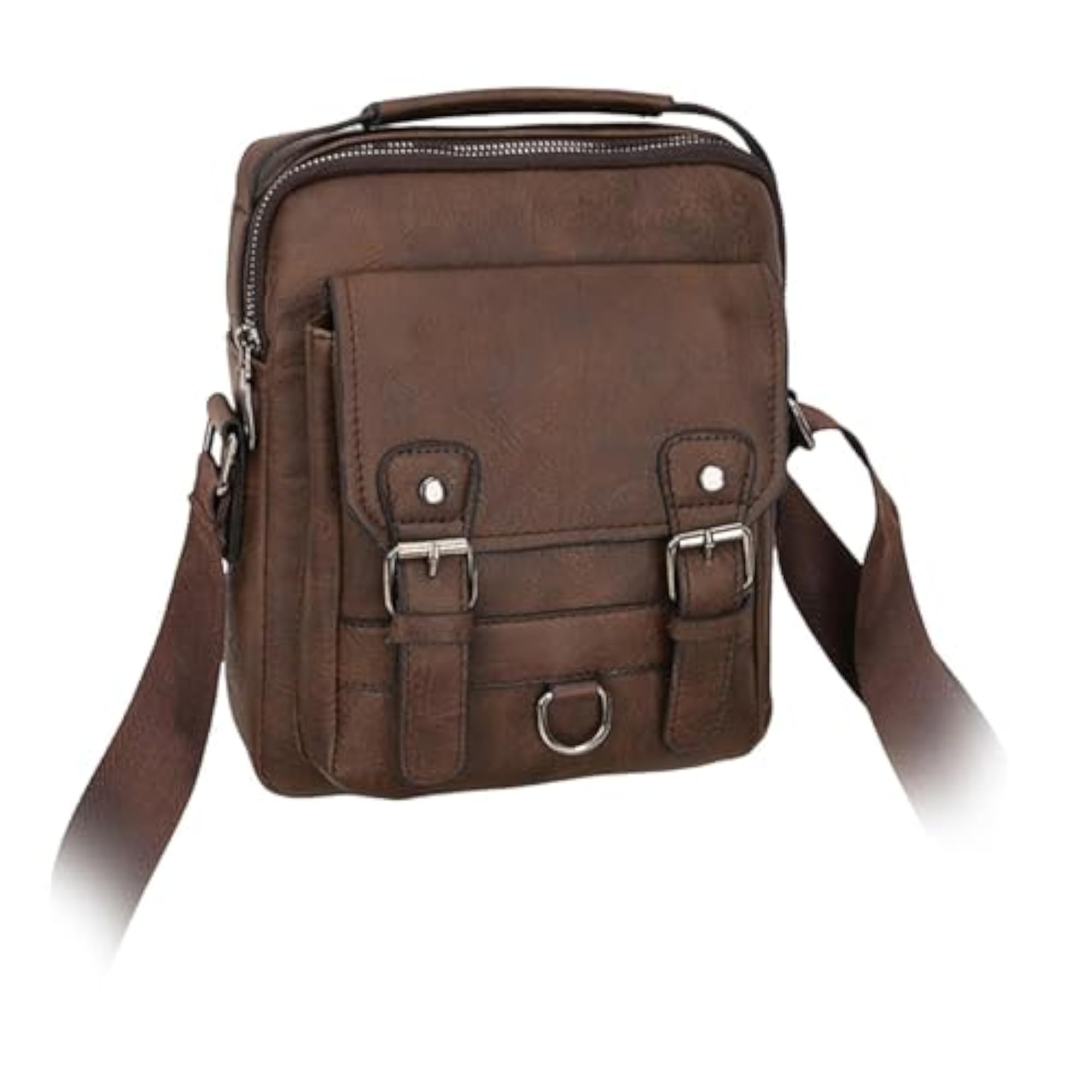 Men Shoulder Bag Man Purse Handbag, Deep Brown