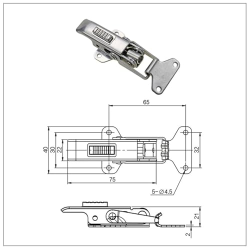Boucle de sécurité inox pour stopper les vibrations de coffre et capot - 7