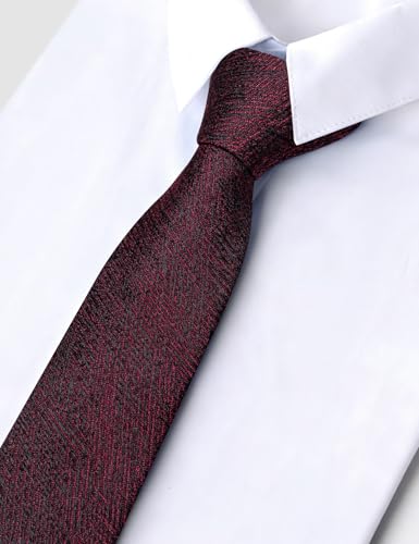 Image of Barry.Wang Skinny Ties for Men Cashmere Wool Blend Necktie with Tie Clip