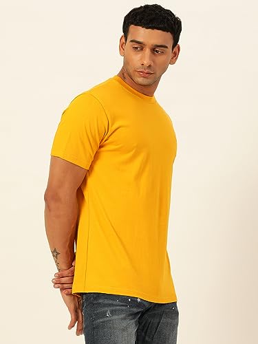 Image of Solid Soft Cloth Round Neck Cotton Relaxed Fit T Shirt