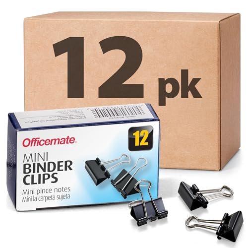 Officemate Mini Binder Clips, 144 Count (12 Boxes of 12...