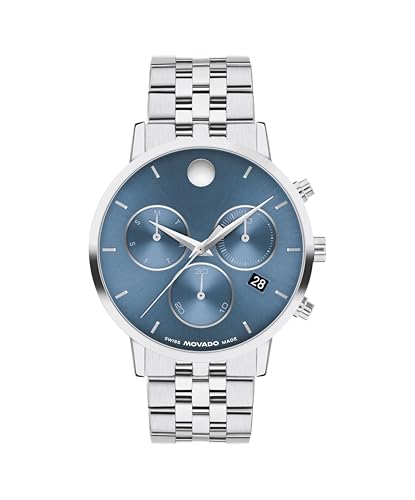 Movado Museum Men's Watch - Swiss Quartz Chronograph, Stainless Steel Bracelet - Classic, Modern Luxury Fashion Timepiece for Him - 42mm