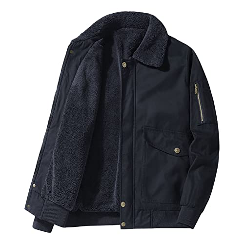 Veste d'hiver chaude en sherpa homme manteau coton ample DGKaxiyaHM