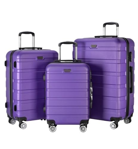 Checked Luggage Carry On Luggage 3 Piece Luggage Set,20/24/28 Inch Hardshell Suitcase Set Suitcase for Women Men Family Luggage Suitcase (Color : C, Size : 3-Piece Set)