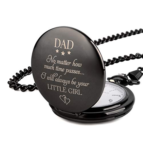 Fj Frederick James Gifts For Dad From Daughter I Dad Gifts From Daughter -I Will Always Be Your Little Girl Pocket Watch I Dad Birthday Gifts From Daughter I Father Daughter Gifts #TOP5