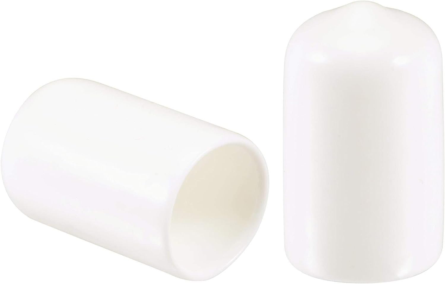 MACHSWON 12mm Rubber End Caps Vinyl Round End Cap Cover End Safety Cover,White,50pcs, 12mm White