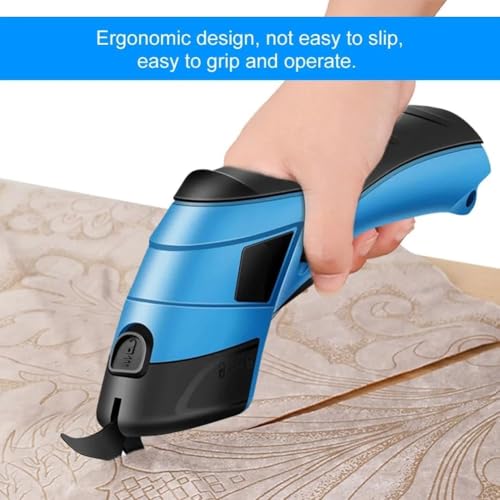 Image of HELLARO Electric Cloth Cutting Scissors - Cordless Fabric Cutter Machine for Craft and Tailoring, Kaichi Scissors for Leather, Rechargeable Battery Operated