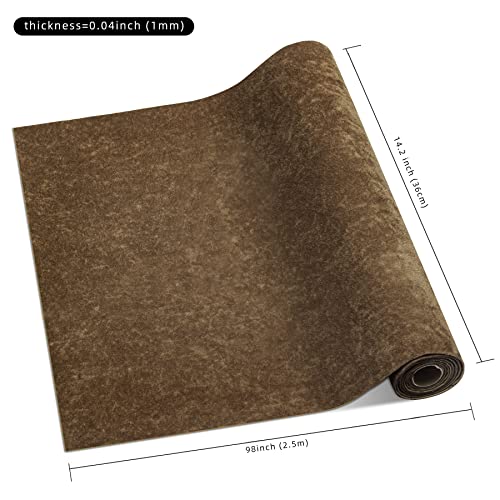 Iced Velvet Flock Self Adhesive Velvet Flocking Liner For Jewelry Drawer Velvet Lining For Jewelry Box Velvet Drawer Liner Roll Felt Fabric Soft Velvet Drawer Liner 14.2" X 98" (Brown) #TOP1
