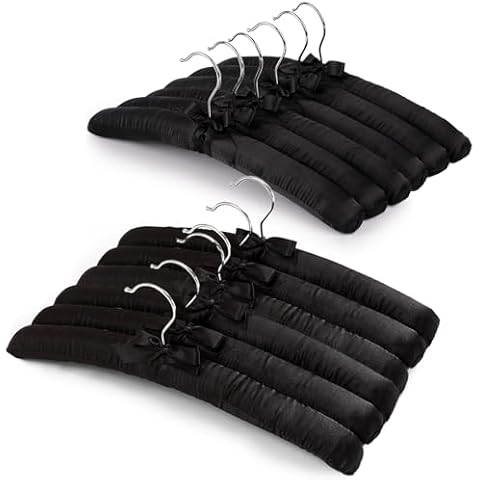 PLAZOTTA 12 Satin Padded Clothes Hangers Cover
