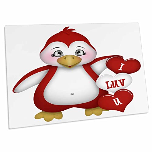 Tapete de escritorio con pingüino rojo y blanco, 23x16 pulgadas miniatura 1