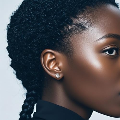 Oval Cut Moissanite Stud Earrings for Women, Hypoallergenic S925 Sterling Silver Earrings, White and Gold, Multiple Sizes, Moissanite Jewelry D Color VVS13