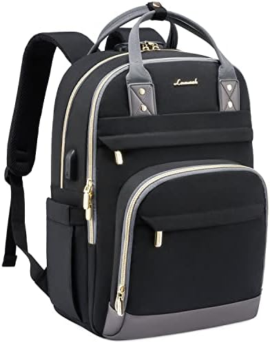 LOVEVOOK Laptop Backpack for Women, 15.6 inch Laptop Rucksack Bags with Laptop Compartment, School Computer Backpacks Anti-theft with Lock for University College Travel Red
