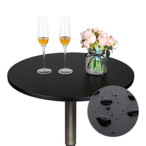 JISEN Round Tablecloth Waterproof Elastic Fitted Cover 24 Inch Black by JISEN - Used condition - US$12.94