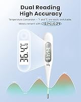 Digitales Fieberthermometer, Rektal, Oral, Achselthermometer Fieber Thermometer für Baby Kinder Erwachsene, Genaue und Schnelle Ablesungen, Wasserdichte Sonde (grasgrün-2 packungen) – Ansicht 5