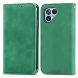UPLAI Pelle Cover per Fairphone 6 (Fairphone Gen. 6), Antiurto Chiusura Magnetica Foglio Custodia con Slot Schede Supporto, Premio PU Tocco Setoso Portafoglio Caso. Verde