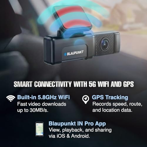 Image of Blaupunkt Dashcam-BPM330 Real 4K UHD (Front), 8MP Starvis IMX 415 Sensor, Ultra-Wide 160 + 1080P (Rear) Ultra-Wide 140 / GPS - Wi-Fi, Mic /Dual Channel /Super Night Vision /Supports 512 SD Card