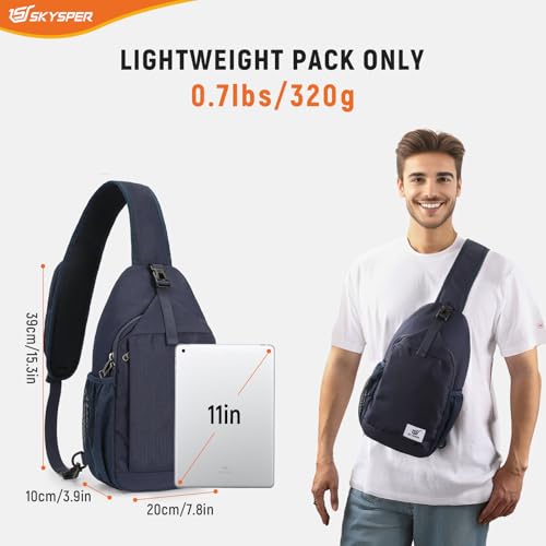 Image of SKYSPER Sling Bag RFID Cross Body Bag Recycled Crossbody Backpack Travel Daypack