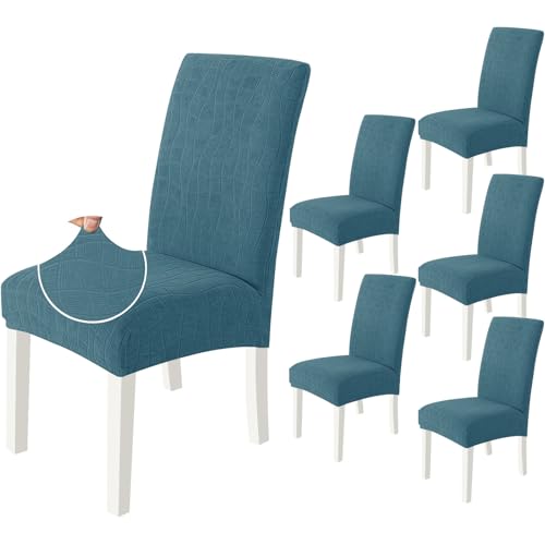 Ystyle Housse De Chaise 6 Pièces, Housse Chaise Salle À Manger Élastique, Couvre Chaise Moderne Extensible, Lavable Protection Chaise, Universel Housse pour...