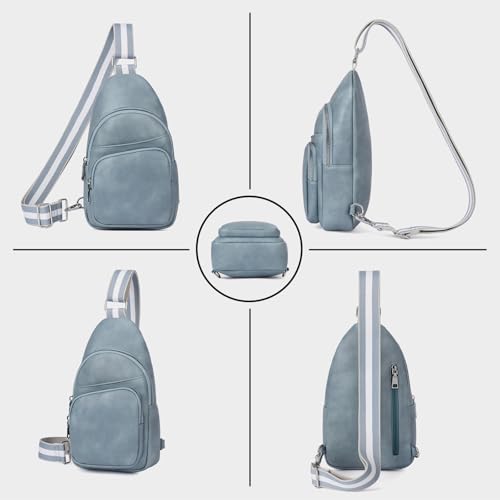 Image of CLUCI Sling Bag for Women, Vegan Leather Fanny Pack Crossbody Bags for Women, Chest Bag With Guitar Strap