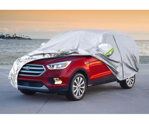 Image of Koukou SUV Car Cover Custom Fit Ford Escape from 2000 to 2025,Waterproof Car Cover All Weather for Automobiles Outdoor Indoor with Zipper Door, Sun Rain Dust Snow Protection.