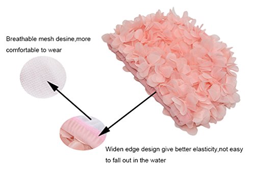 Medifier Lace Vintage Swim Cap Floral Petal Retro Style Bathing Caps For Women Rose Pink #TOP5