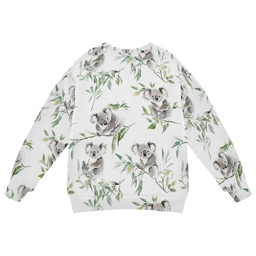 JUNZAN Beauty Koala White Little Girls Pullover Hoodie Crewneck Hoodie for Boys Camping 4T2