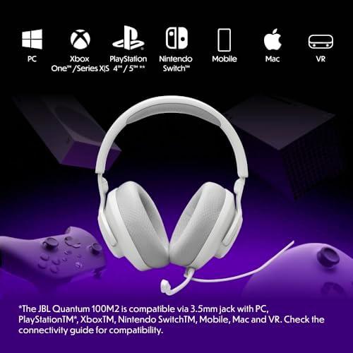 JBL Quantum 100M2 Wired Gaming Headset, Detachable Mic - 1