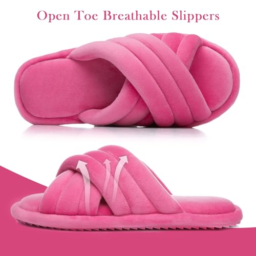 Image of GOEWY Cross Band Slippers for Women with Cozy Memory Foam Machine Washable