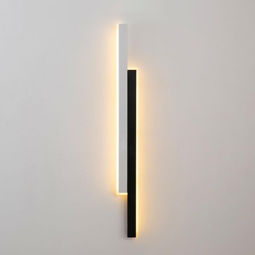Long Strip LED Wall Lamp Fixtures Simple 3-Color Temperature Up Down Lighting Wall Lights Modern Long Wall Sconces Indoor Minimalist Wall Mount Lamp for Bedroom Bedside Living Room Hallway