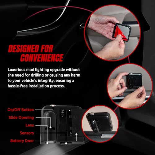 Sporticulture American Football Texas Tech LED Car Door Light - Officially Licensed NCAA Wireless Projector - Show Your Team Pride - Battery Operated, Universal Fit