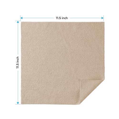 HOMEXCEL Brown Microfiber Cleaning Cloths, 20 Pack Cleaning Rags - Lint Free & Scratch-Free Microfiber Towels for Cars, House & Kitchen, Absorbent Cleaning Towels, 11.5 x 11.5 Inch