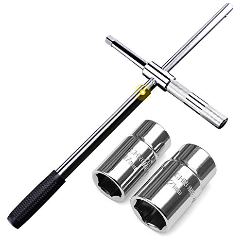 Eastyard 4-Way 25-inch Telescoping Lug Wrench Universal Tire Tool Wheel Brace Set with 4 Standard Sockets (17/19, 21/23mm) Heavy Duty Tire Nut Wrench for Auto Car Vehicle Repair