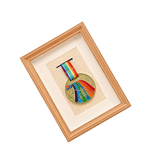 3D Wooden Medal Box Frame, Single Medal Display Case, Medal Display Frame - Perfect Medal Display, 12.7x17.8cm, Five Colors, easy To Install, Suitable for All Sport Medal Badges ( Color : E , Size : 1
