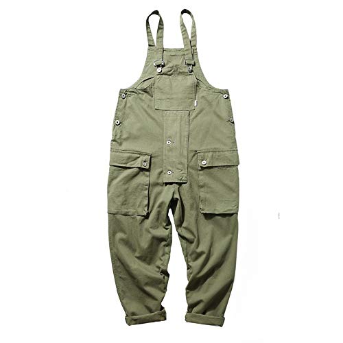 ttricche Bib Overalls Men's Vintage Hip hop Dungarees Jumpsuits Baggy Dad Pants (Armygreen,XL,XL)