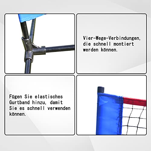 Foto von Achda Badmintonnetz, Tragbares, höhenverstellbar für Badminton, Tennis, Volleyball, Mobiles Netz für Garten & Strand, Starkes Eisengetell & Transporttasche inklusive