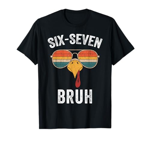 67 Thanksgiving Meme Funny Six Seven Bruh Turkey Boys Kids T-Shirt