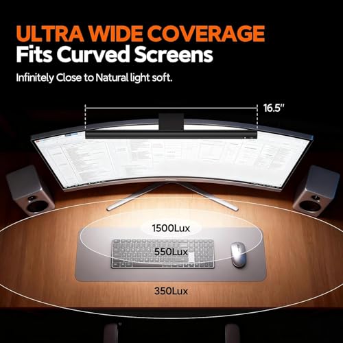 Image of LYMAX Computer Monitor Light Bar, USB Computer Lamp Dimmable Screen Light Bar, Adjustable Brightness /Color Temperature with Touch Contror, No Screen Glare, Space Saving for Home Office Desk Light