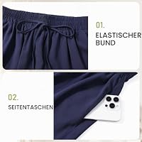 Adigaber Freizeit Damen Shorts Weites Bein mit Taschen und Kordelzug – Ansicht 5